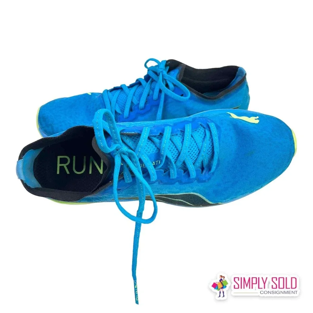 Puma‎ Deviate Nitro Wildwash Running Shoes Mens 11 Blue Mesh Lace Up Sneakers